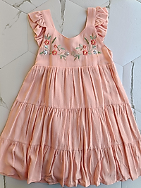 Sırtı lastikli şile bezi elbise