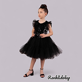 PAYETLİ TÜL ABİYE ELBİSE