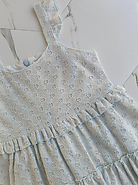 Buz mavisi dantel elbise