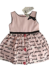 YAZI DETAYLI KREP ELBİSE