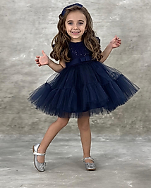 TÜLLÜ PULLU ELBİSE