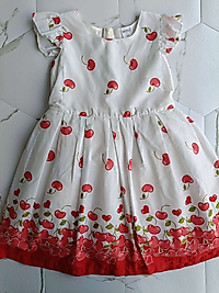 Kirazlı pamuk elbise