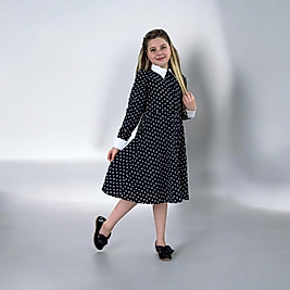 WEDNESDAY SİVRİ YAKALI ELBİSE