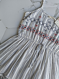 Çizgili şile bezi elbise