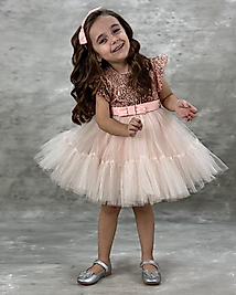 TÜLLÜ PULLU ELBİSE