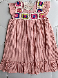 ÖRME DETAYLI MUSLİN ELBİSE