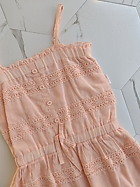 Ayarlanabılır dantel geçişli pamuk elbise