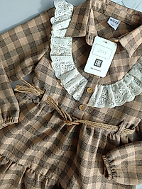 DANTEL DETAYLI FIRFIRLI KAŞE ELBİSE